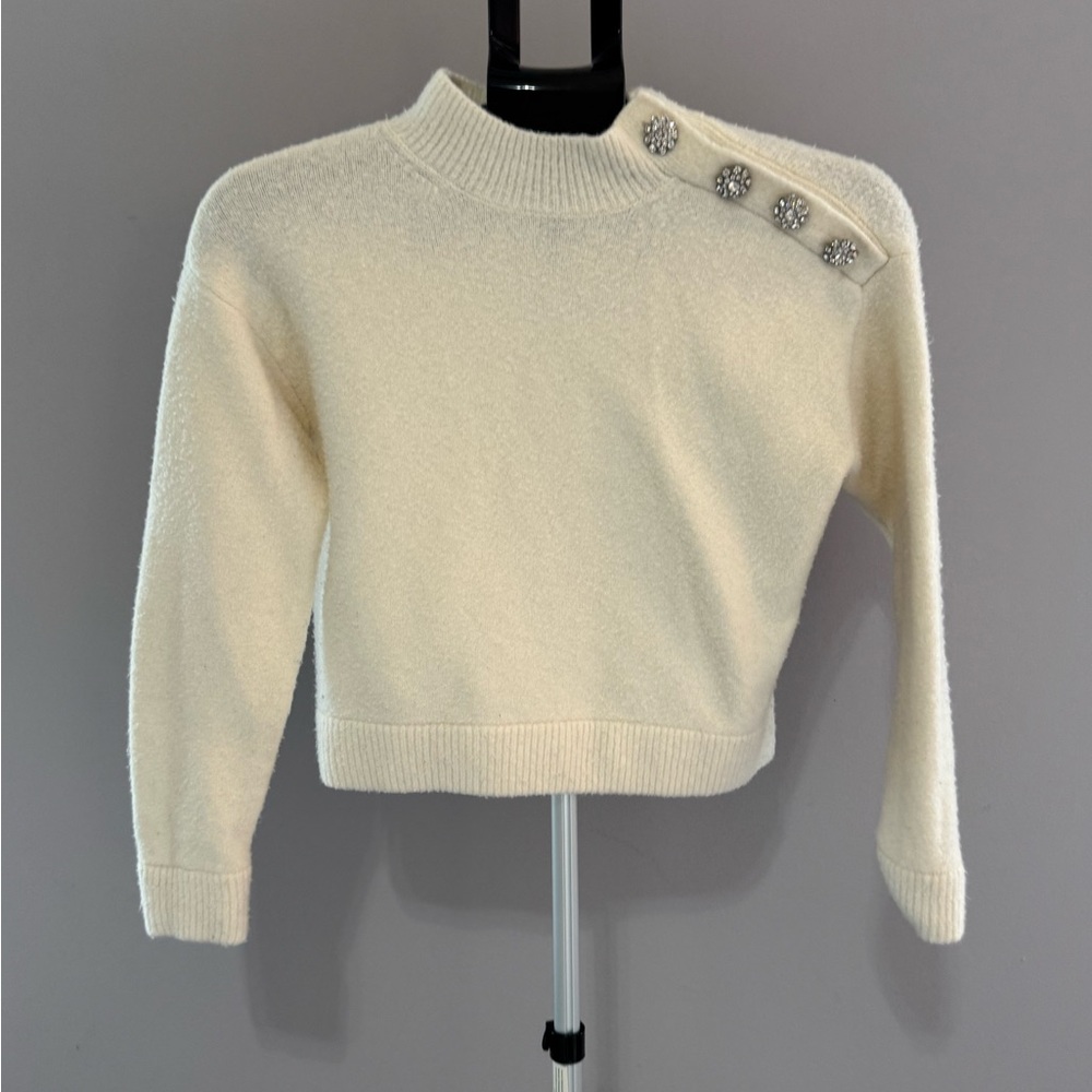 Ann Taylor Cream Crew Neck Sweater